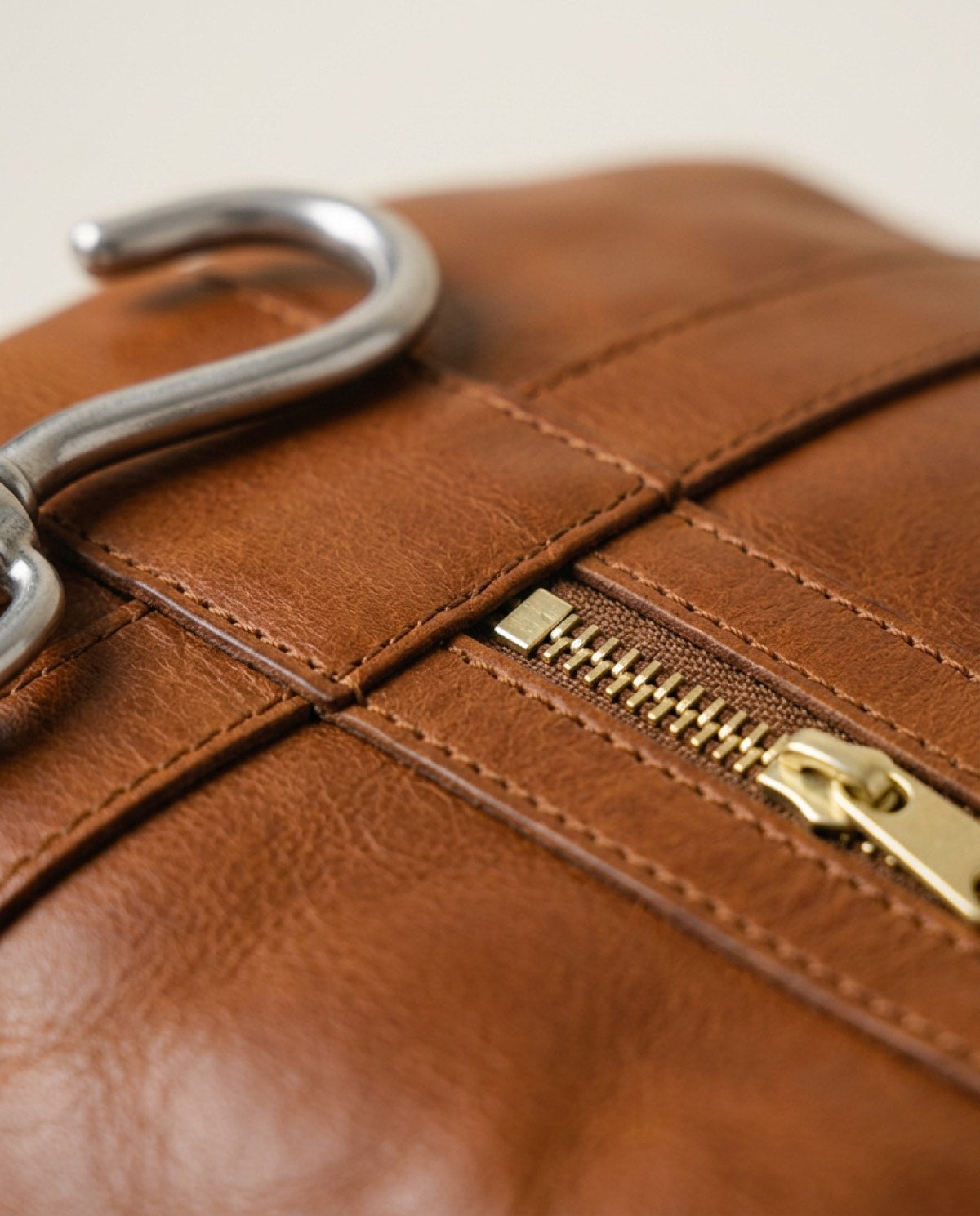 Belgrave Carry-On Garment Duffel, leather detail