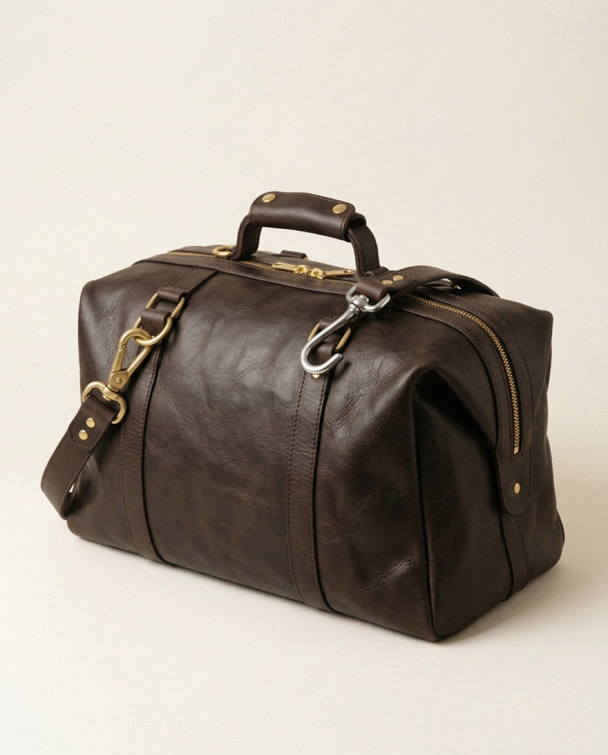 Belgrave Carry-On Garment Duffel, brass-finish zips, steel hanger hook detail