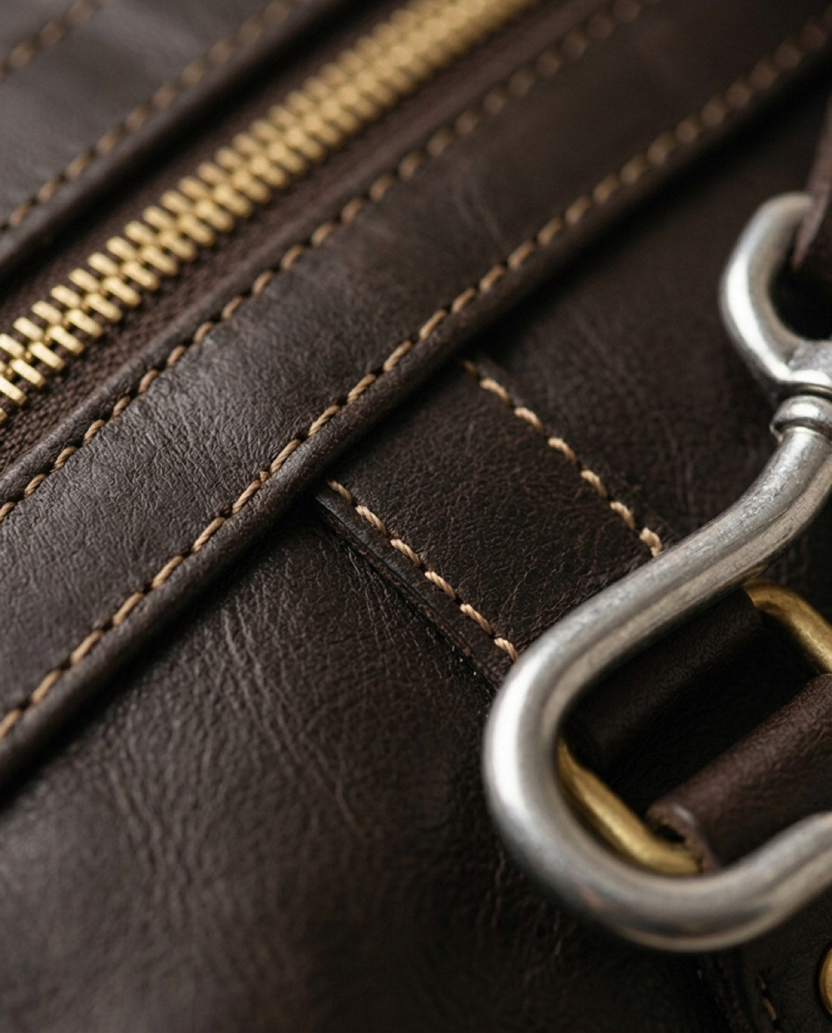 Belgrave Carry-On Garment Duffel, leather detail