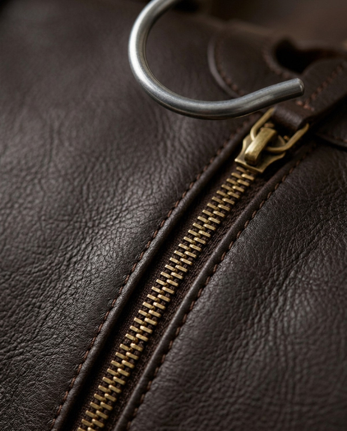 Belgrave Folding Garment Bag, leather detail