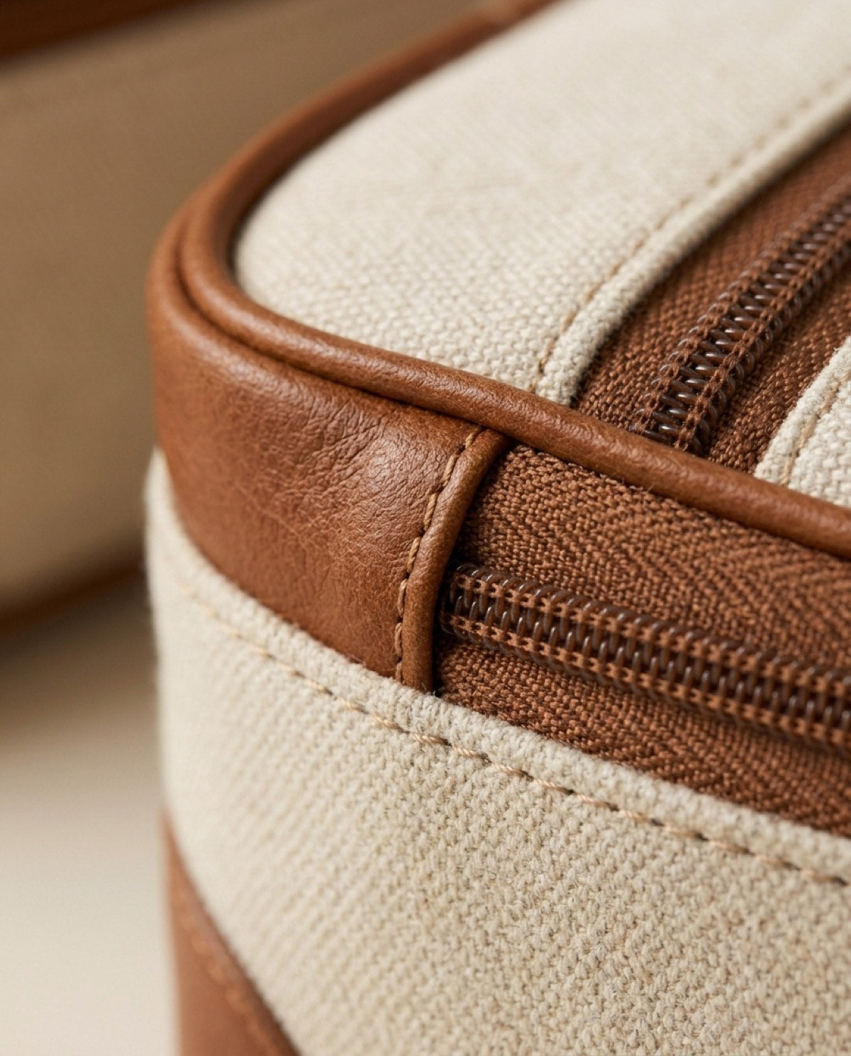 Essential Packing Cube Set, canvas with leather trim detail