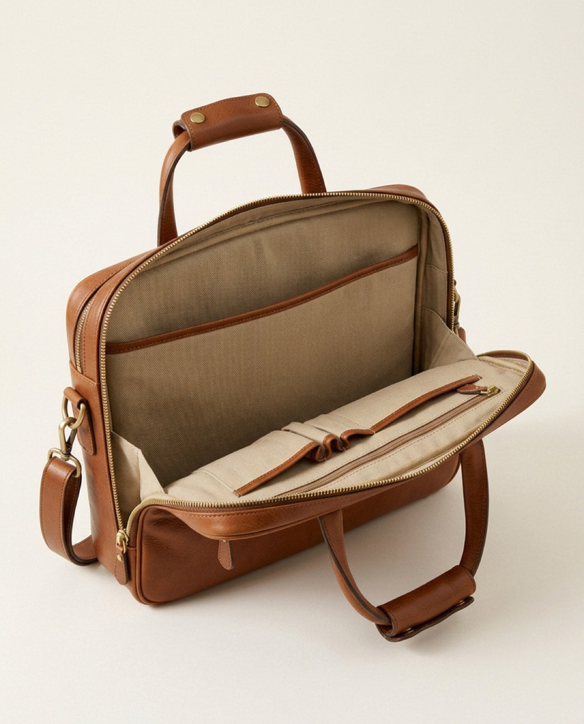 Hatton Compact Briefcase, cotton twill detail