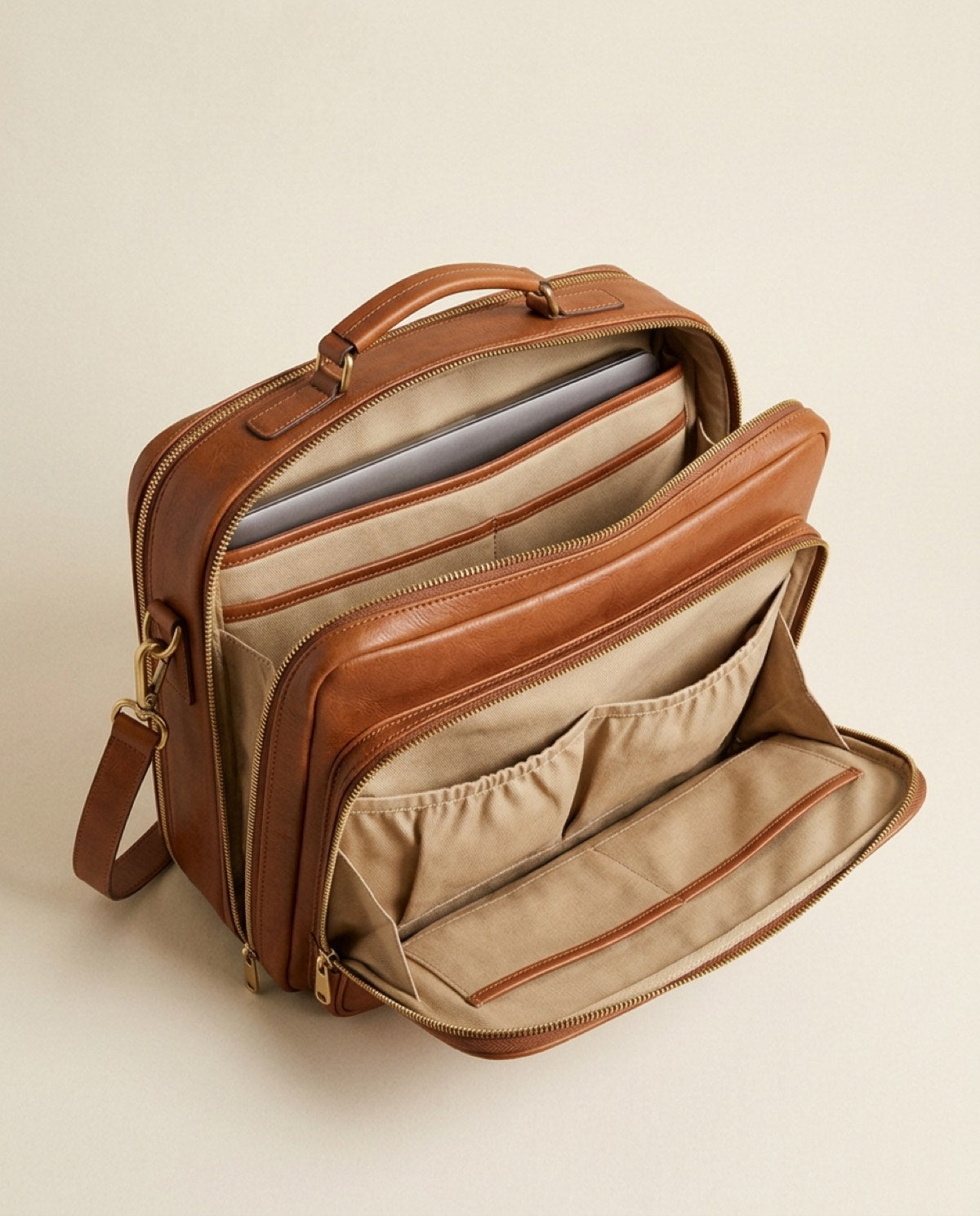 Hatton Large Briefcase, cotton twill detail