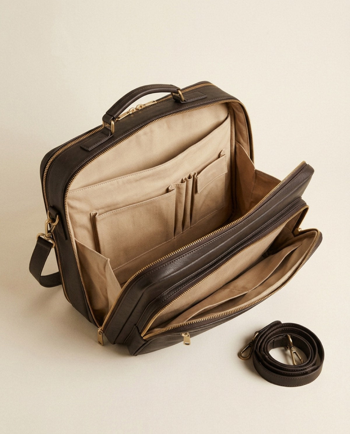 Hatton Large Briefcase, cotton twill detail