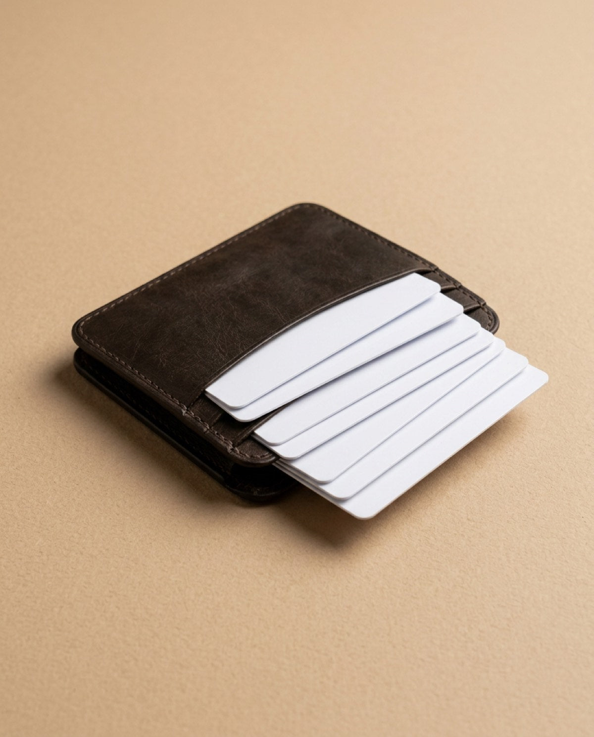 Hatton Slim Cardholder open, showing what fits inside