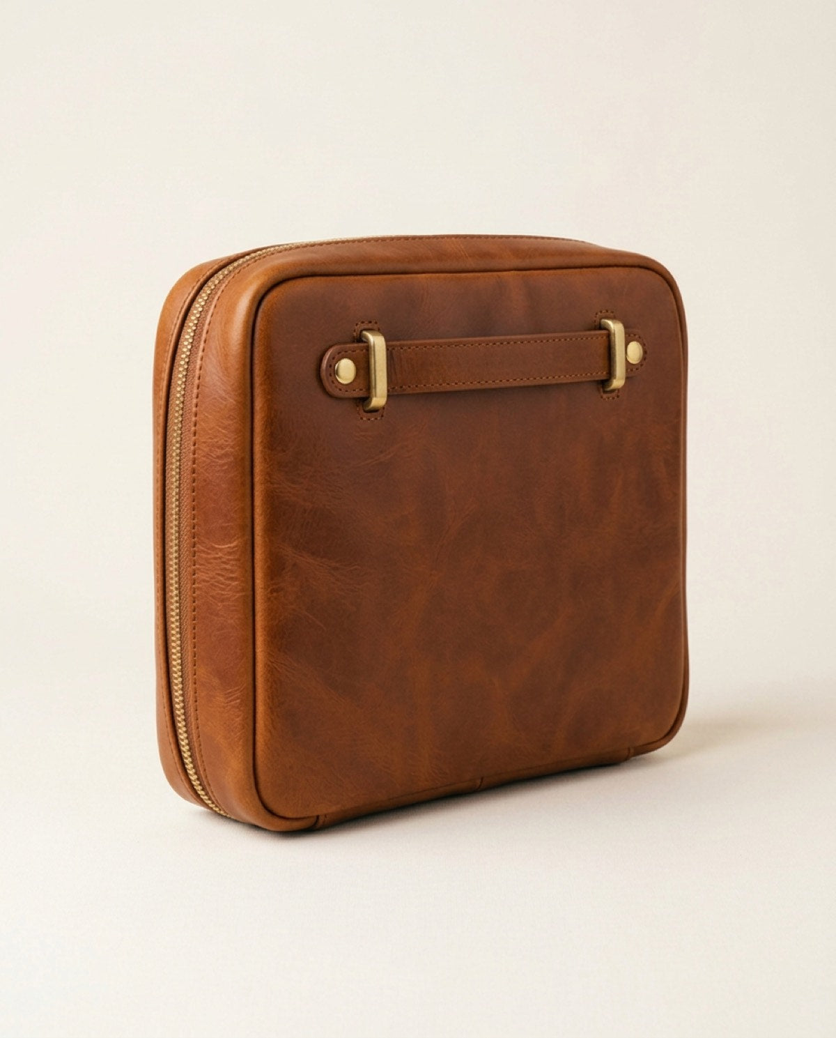 Hatton Tech Organizer Pouch, brass-finish zip detail