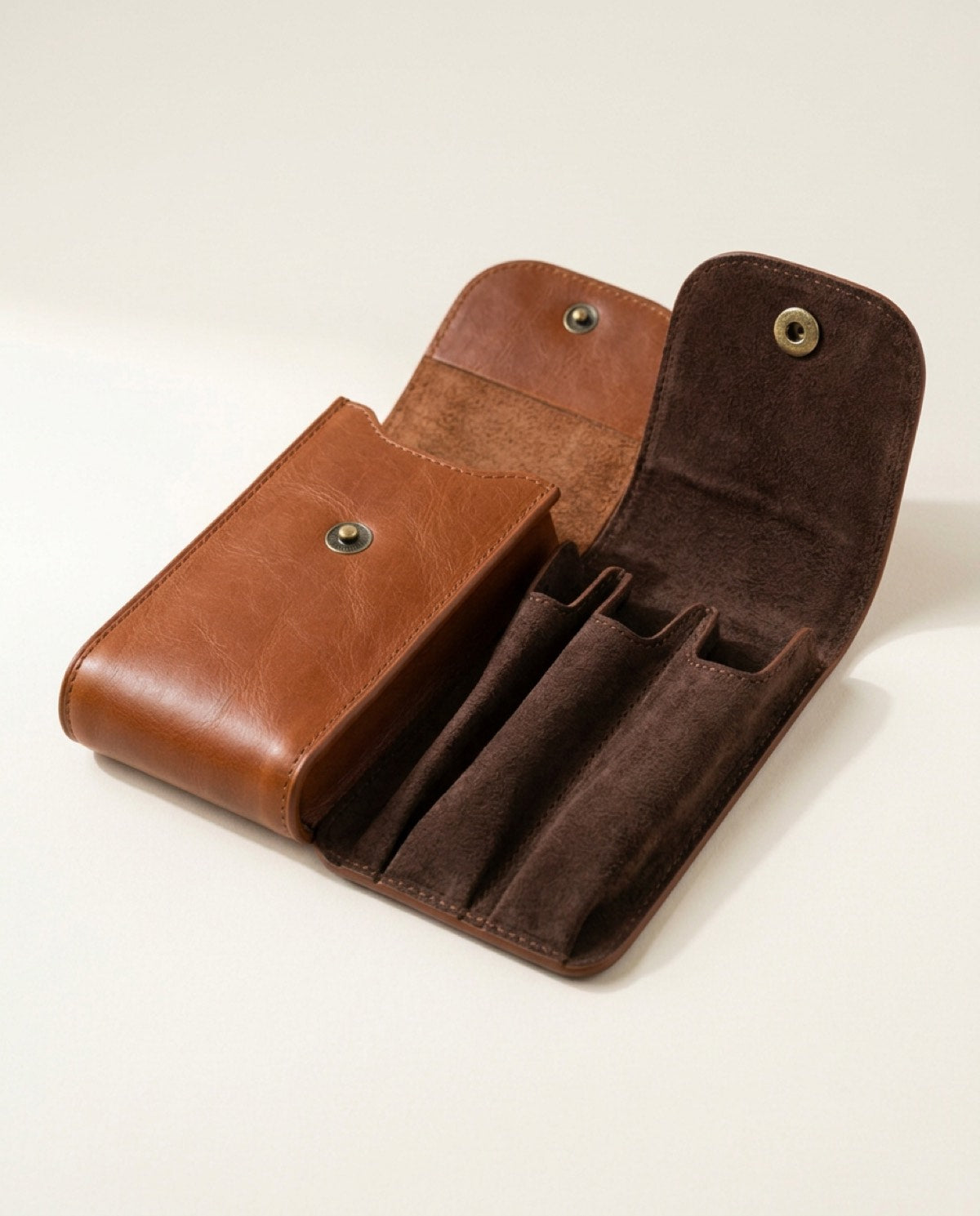 Hatton Triple Pen Case, suede detail