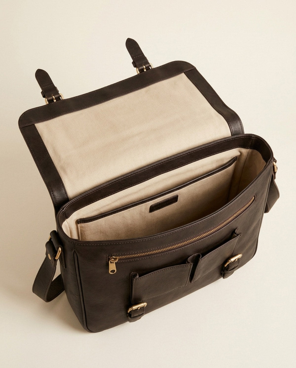 Marylebone Flap Messenger, cotton twill detail
