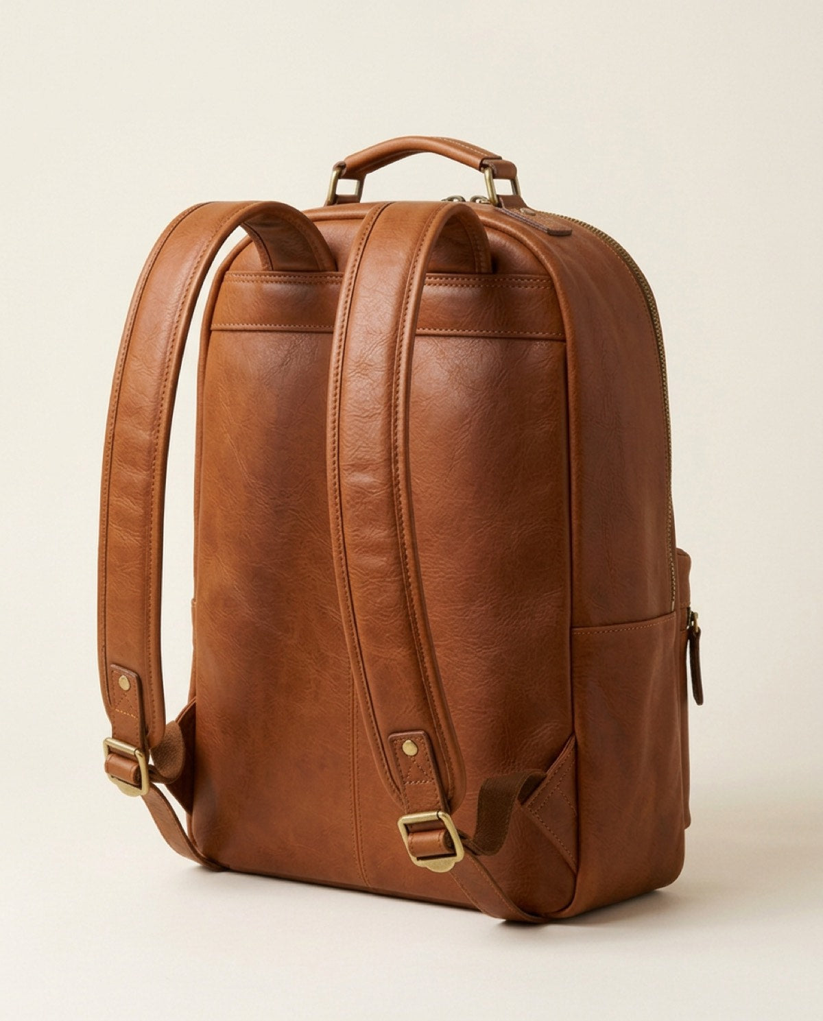 Marylebone Large Backpack, brass-finish zips, padded straps detail