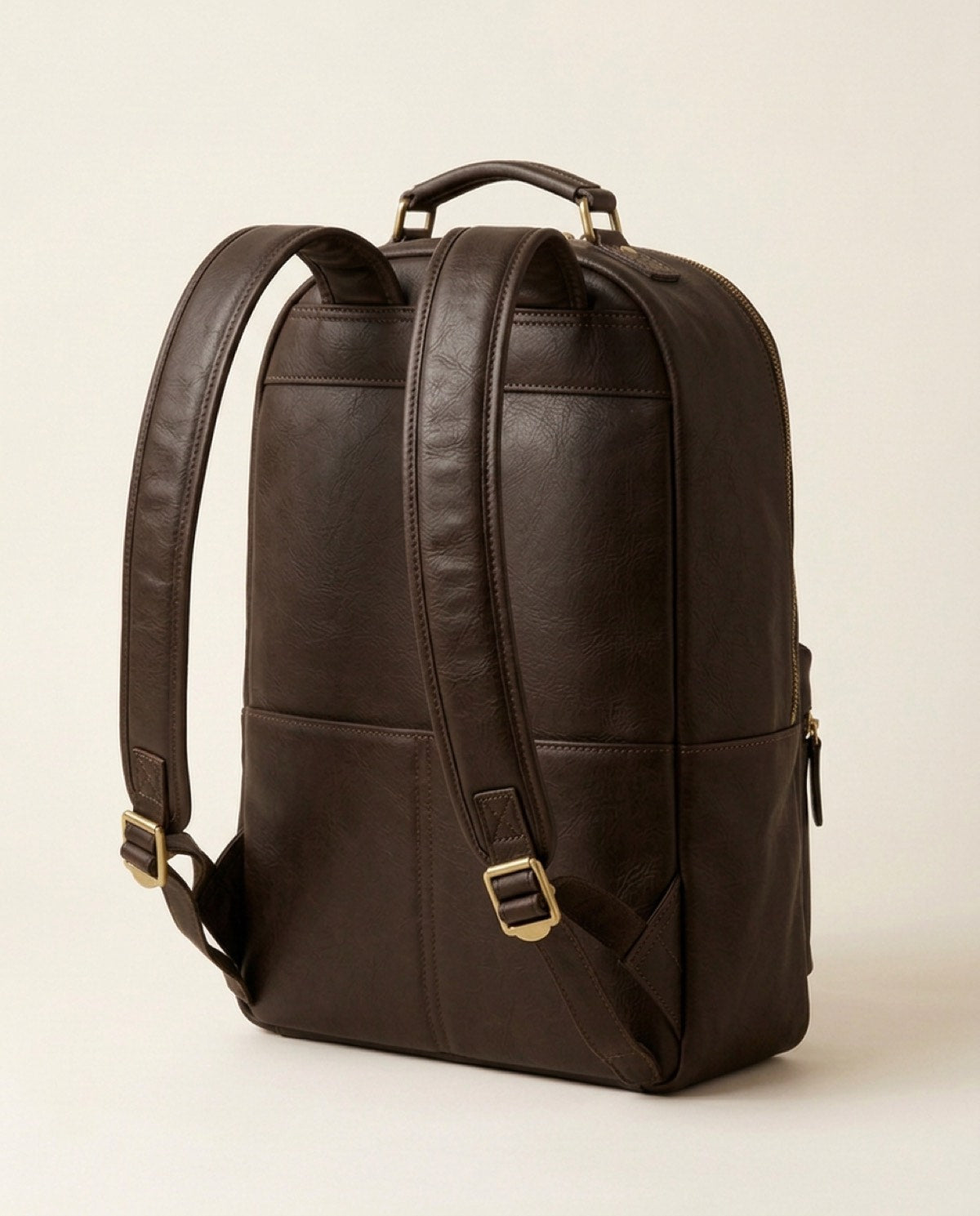 Marylebone Large Backpack, brass-finish zips, padded straps detail
